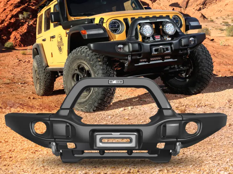 AEV Style Full Width Steel Front Bumper for Jeep Wrangler Jt