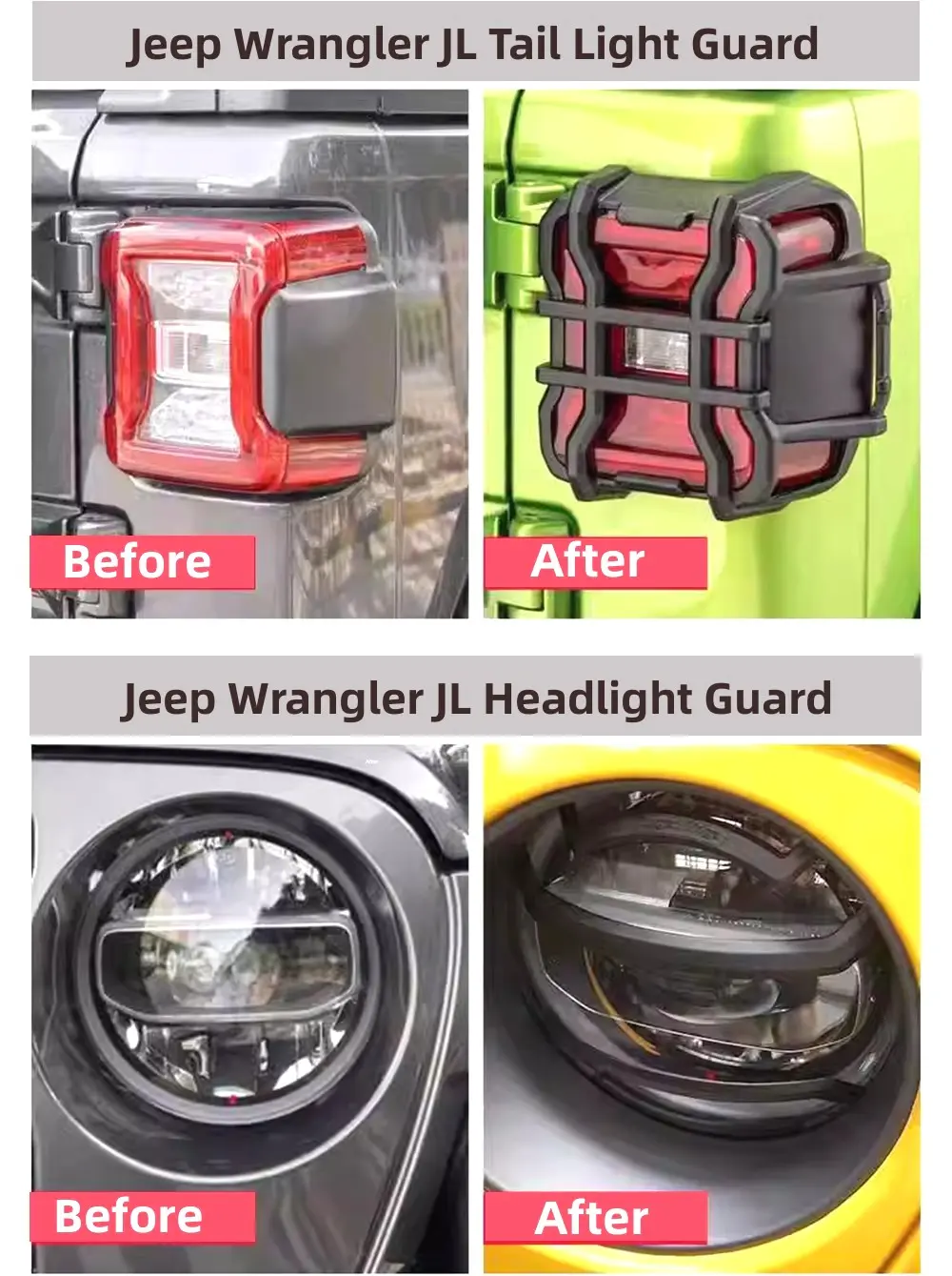 Rugged Ridge Front Light Guard Kit Lamp Protector