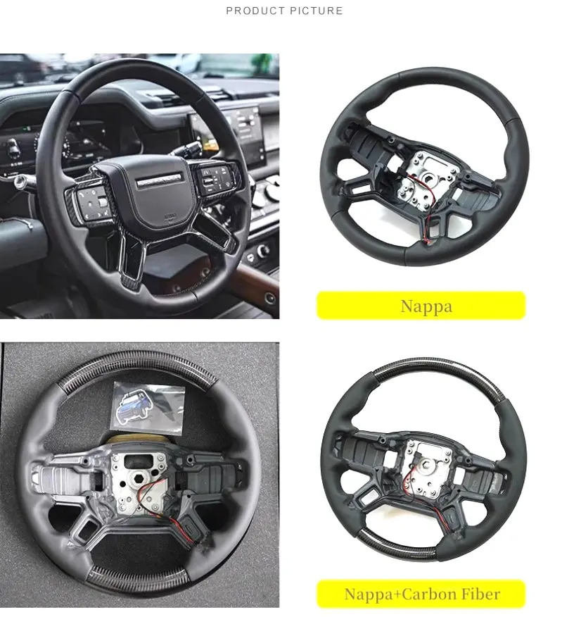 Carbon Fiber Heated Steering Wheel for Land Rover Defender