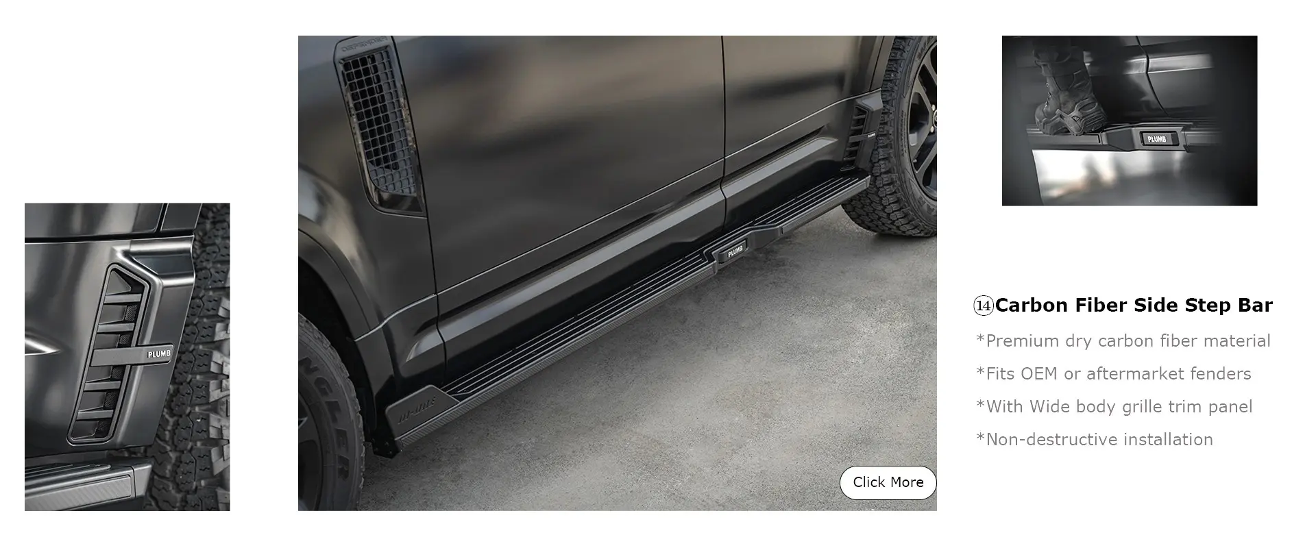 land rover defender parts Carbon Fiber Side Step Bar